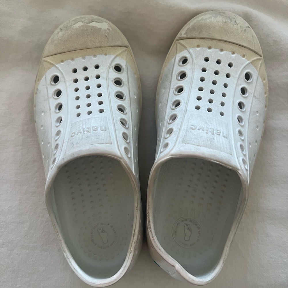 Native White Perforated Slip-Ons